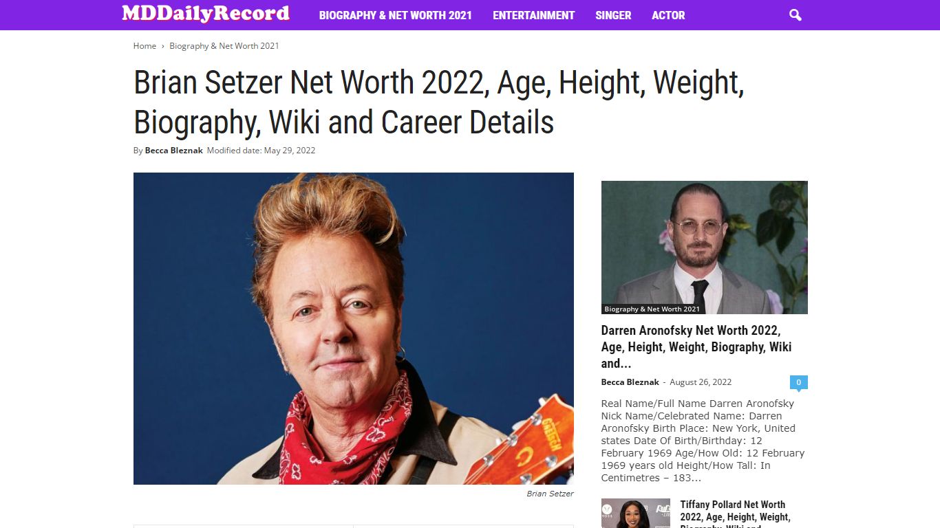 Brian Setzer age, height, weight, net worth 2022, wife, kids, gay ...